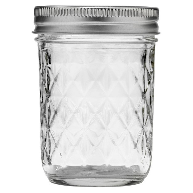 Ball Set Of 12 Half Pint 8 Oz Quilted Mason Jar