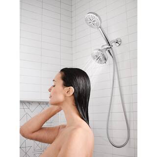 MOEN HydroEnergetix 8-Spray Patterns with 1.75 GPM 4.75 in. Wall Mount Dual Shower Heads in Chrome 200C0