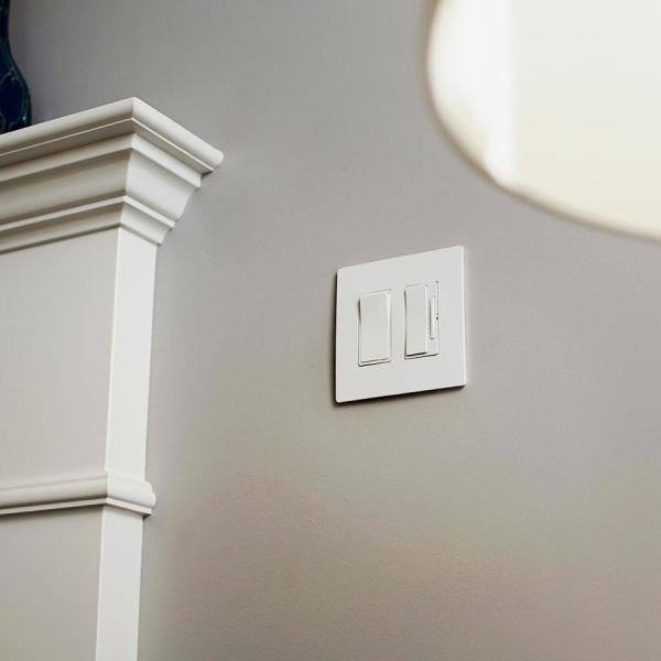 Legrand radiant 450-Watt Rocker Multi-Location LEDCFLIncandescent Master Dimmer Switch  WhiteLight AlmondIvory HCL453PMMTC