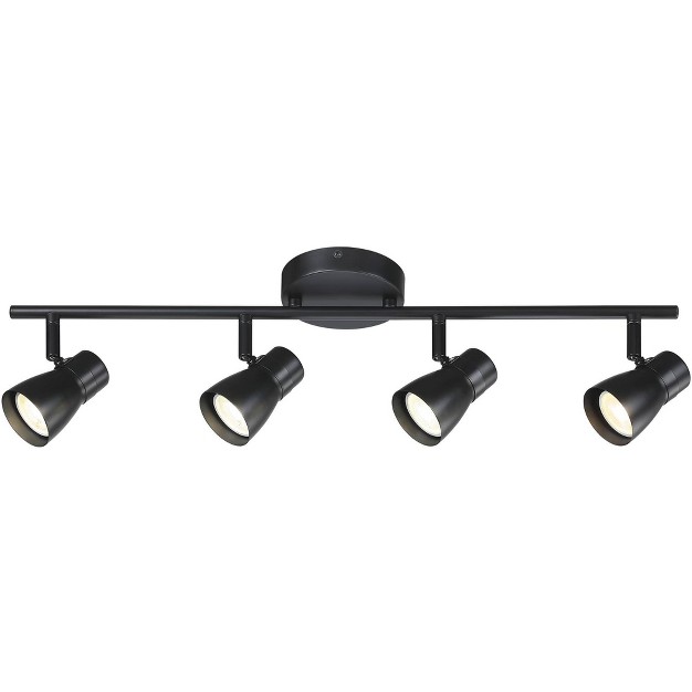 Wide Black 4 light Track Light