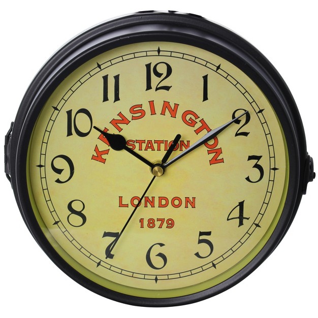 Bedford Clock Collection Double Sided Wall Clock Vintage Antique look Mount Station Clock