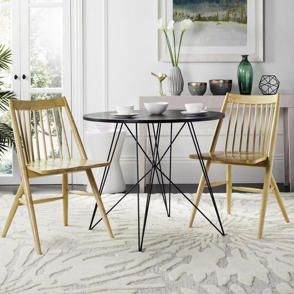 Ziglor 19 quotSpindle Dining Chair  Set of 2  Natural   Midcentury   Dining Chairs   by V.S.D Furniture  Houzz