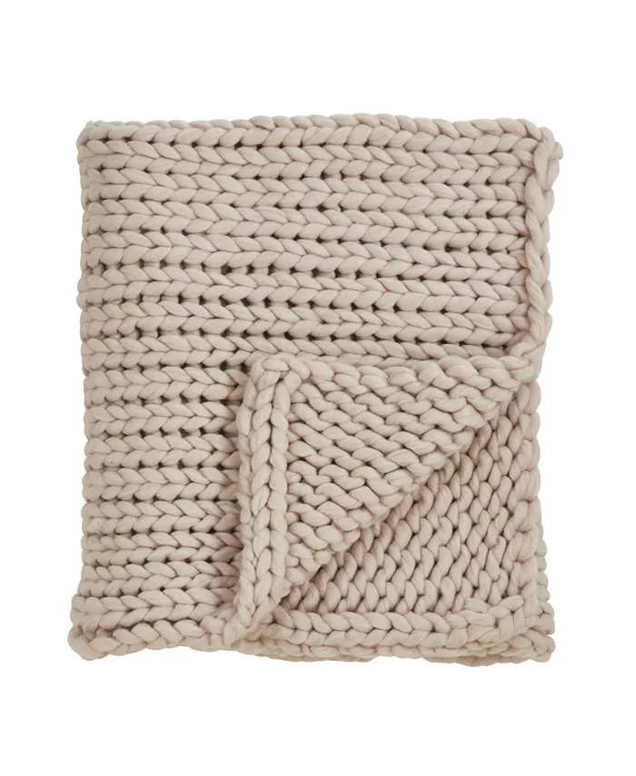 Saro Lifestyle Chunky Woven Knit Throw