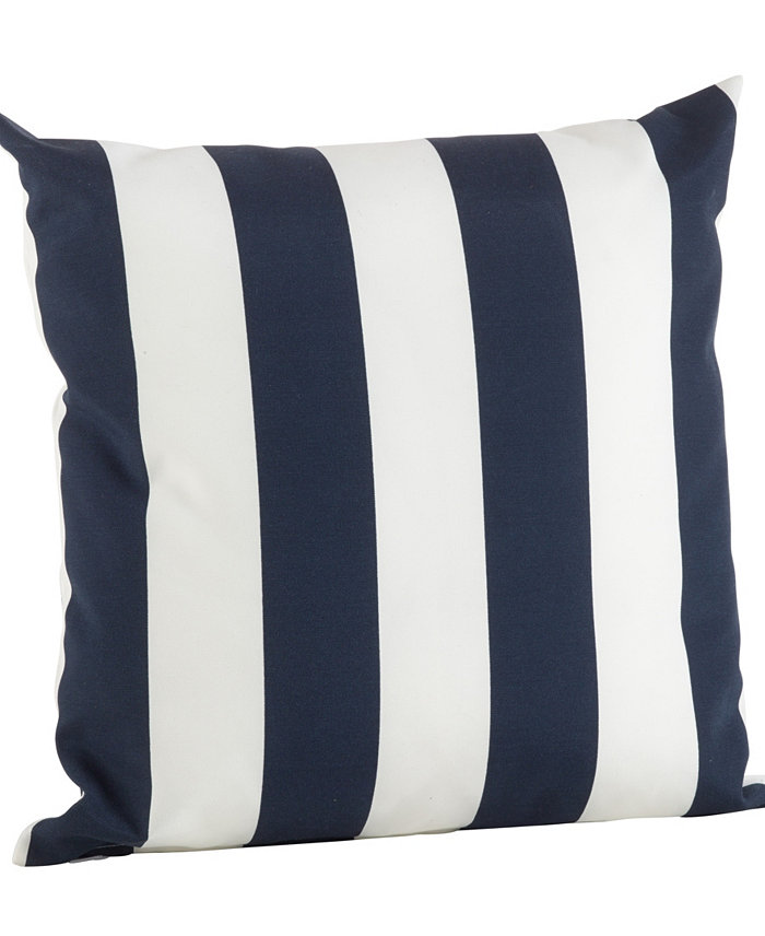 Saro Lifestyle Classic Wide Stripe Decorative Pillow， 17 x 17