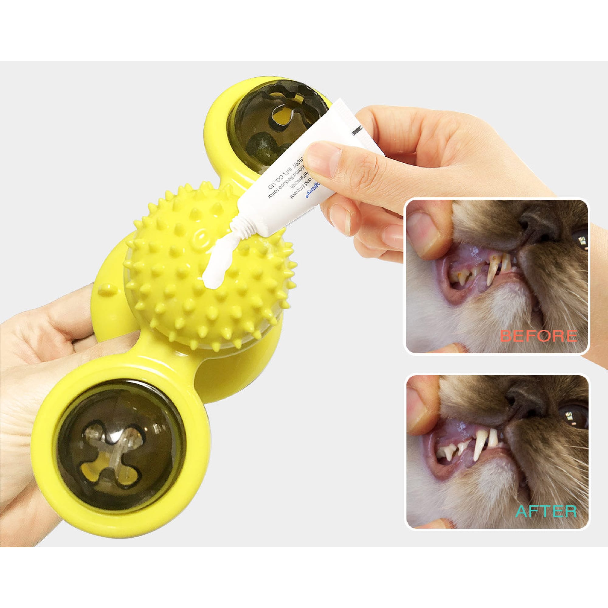 Pet Life Yellow Windmill Rotating Suction Cup Spinning Cat Toy