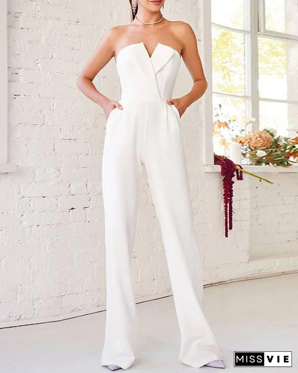 Women Formal Wide Leg Jumpsuit