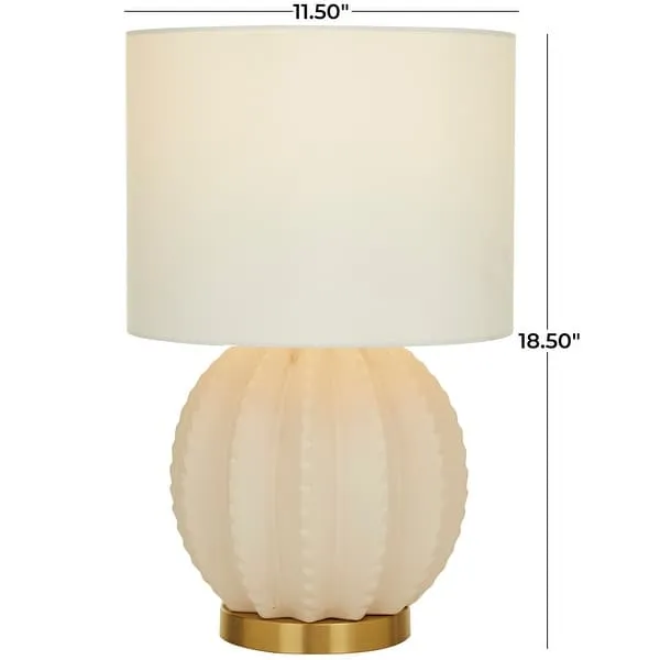 CosmoLiving by Cosmopolitan Cream Ceramic Base Table Lamp