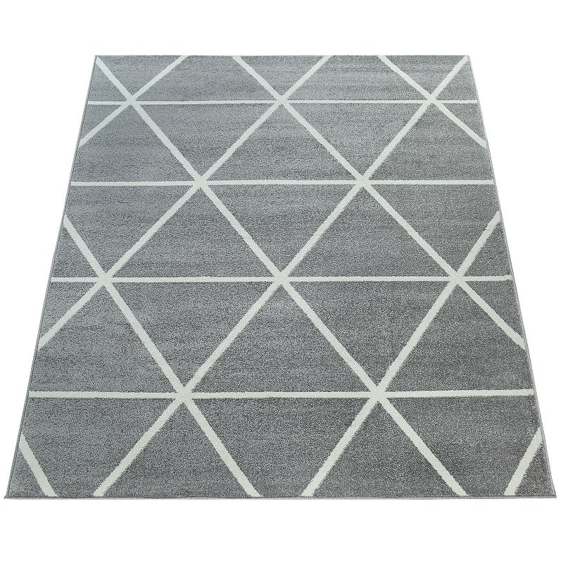 Modern Area Rug for Living Room Geometric Pattern in Pastel Colors