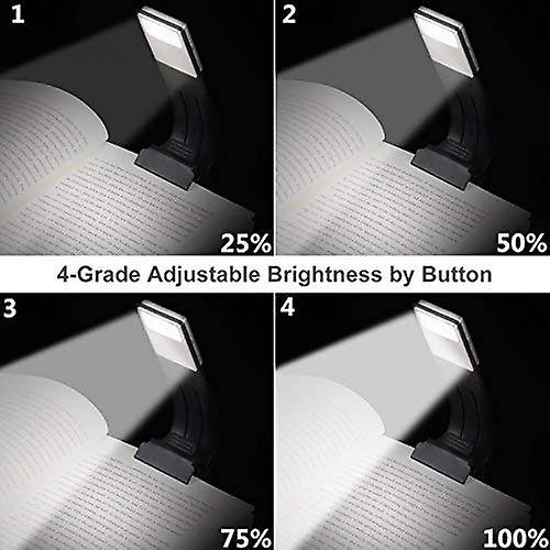 Book Light， Led Reading Lamp Usb Rechargeable Flexible Night Light 4 Level Brightness 360adjustable Clip On Work/desk/bed Lights For Amazon Kindle / E