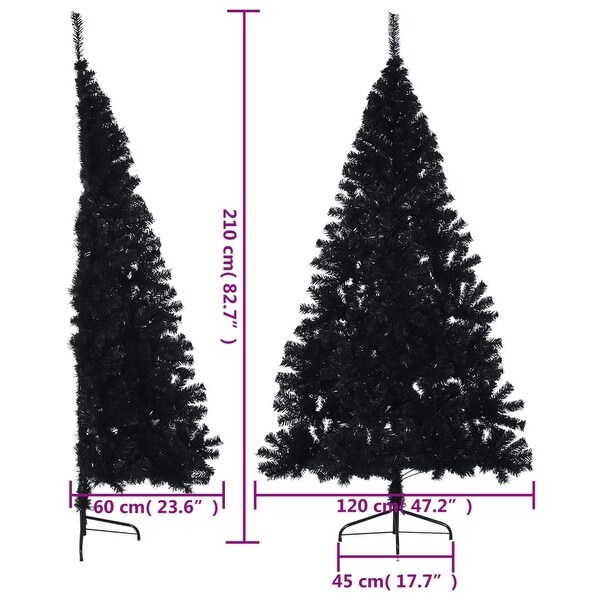 vidaXL Christmas Tree Decoration Artificial HalfCircle Tree with Stand PVC