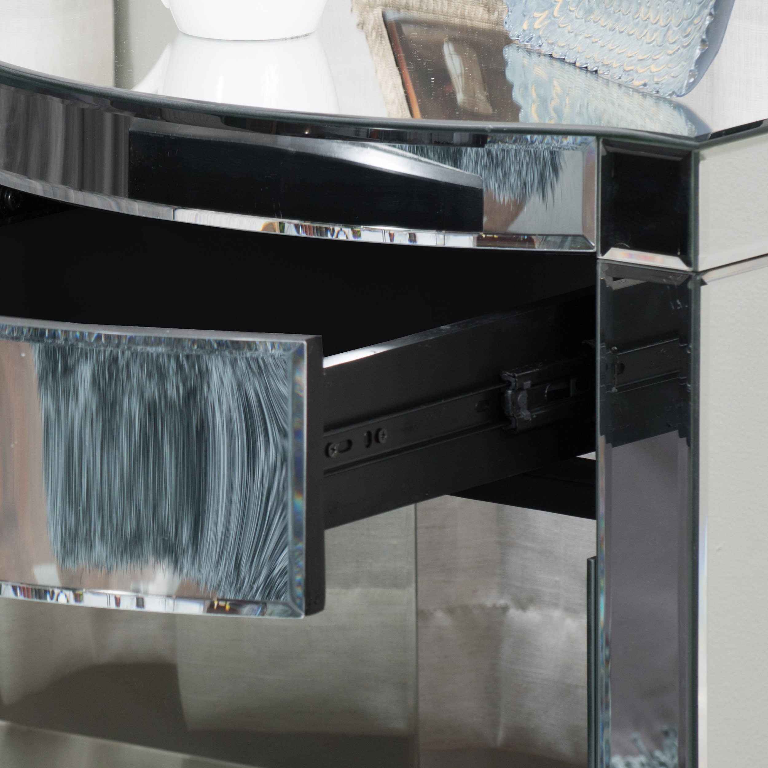 Jacinda Mirrored Single Drawer Nightstand