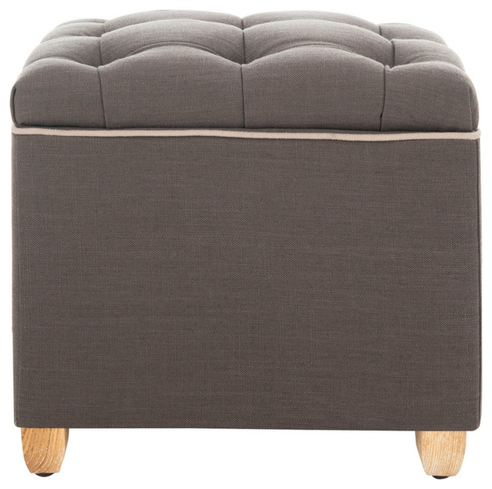 Nia Tuffted Ottoman  Charcoal Brown   Transitional   Footstools And Ottomans   by Rustic Home Furniture Deco  Houzz