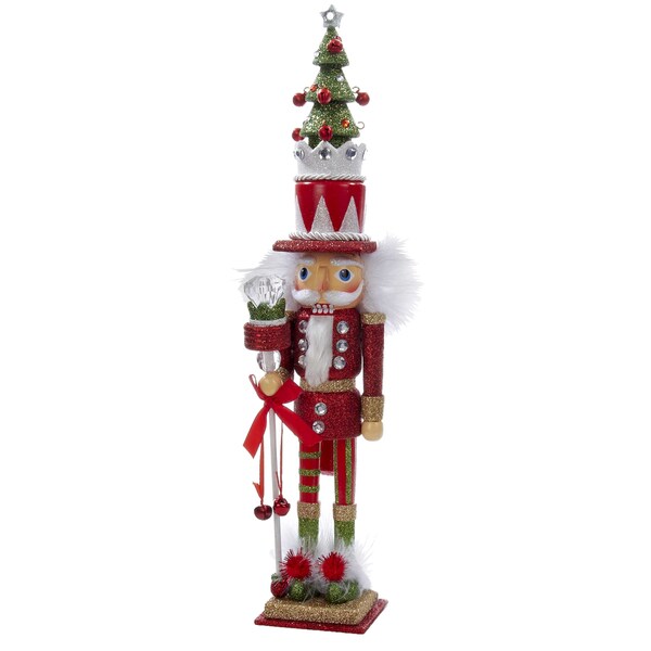 Kurt Adler 15Inch Hollywood Red and Green Tree Hat Nutcracker