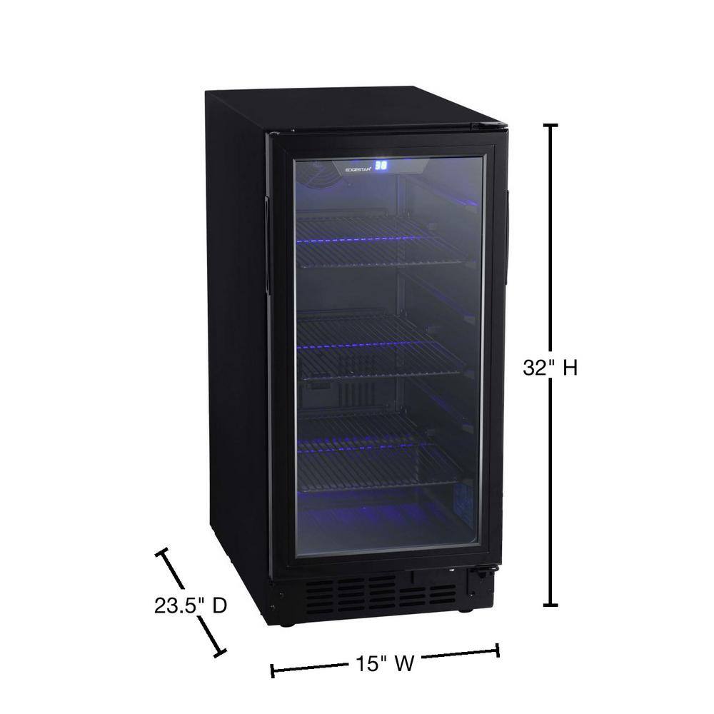 EdgeStar 15 in. 80 (12 oz.) Can Built-In Beverage Cooler BBR901BL