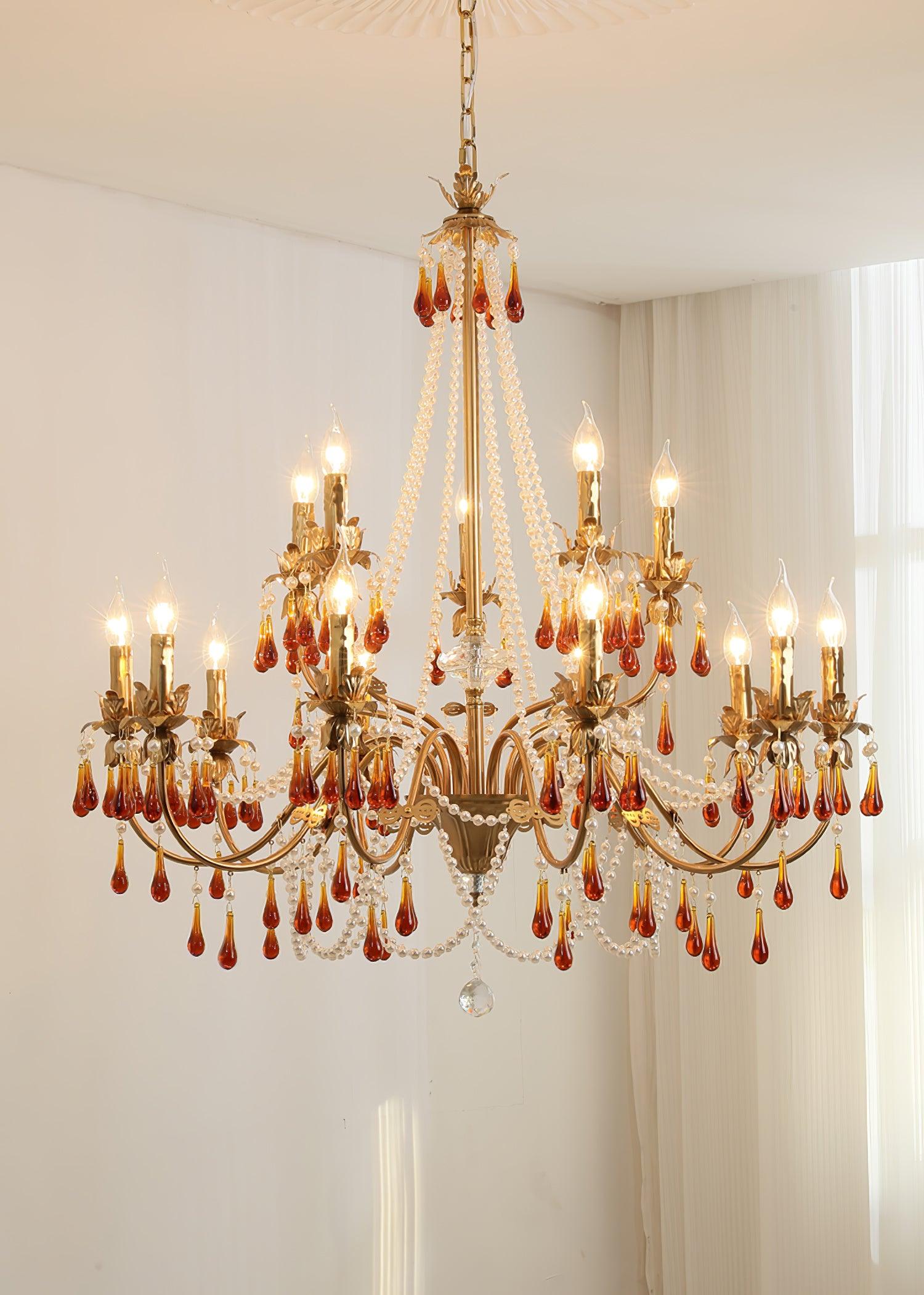 Aureate Amber Crystal Chandelier