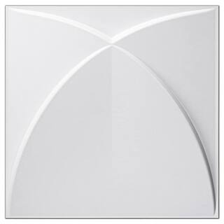 Art3dwallpanels 11.8 in. x 11.8 in. White Windmill Design PVC 3D Wall Panels for Interior Wall Pack of 33 Tiles (32 sq. ft.Box) A10hd329