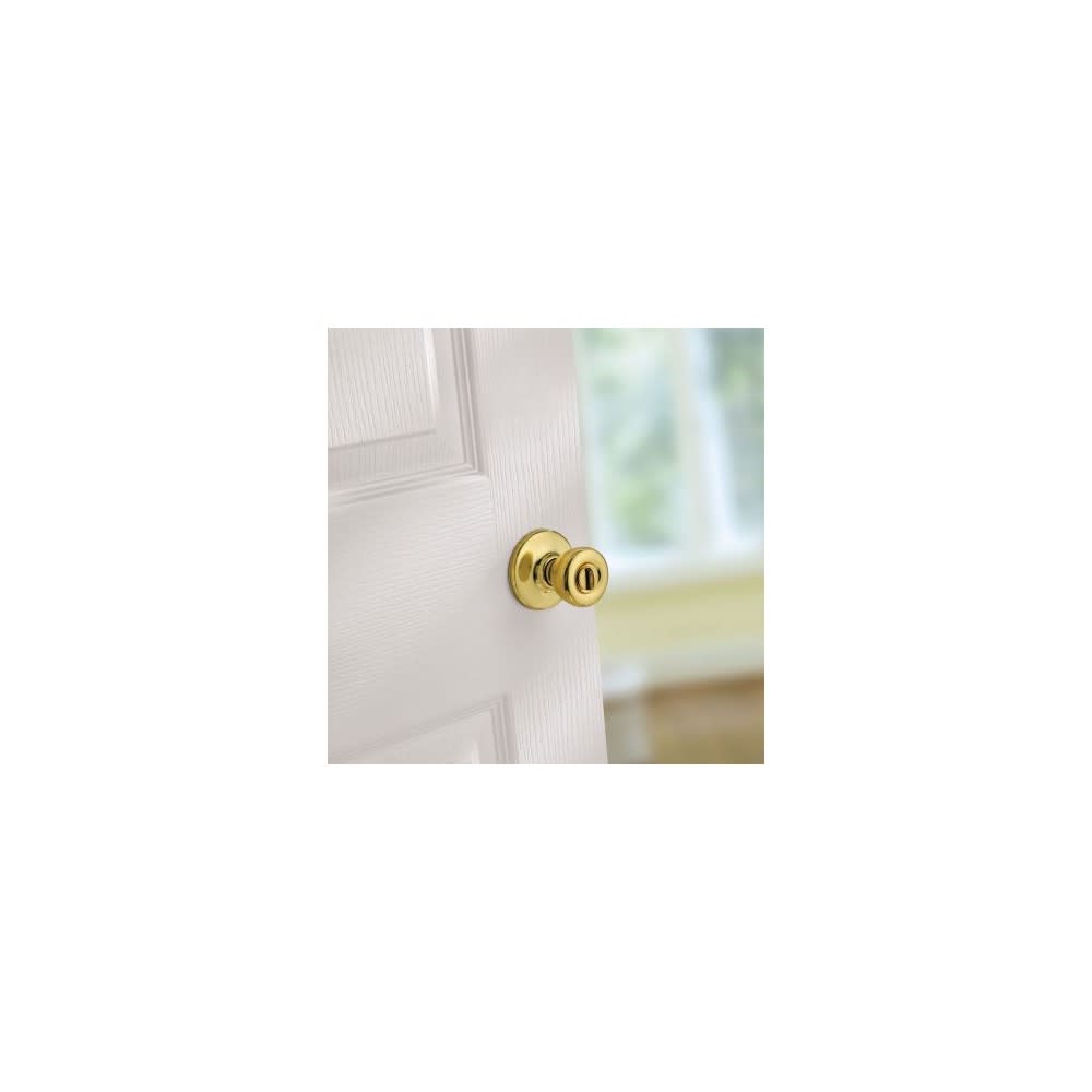 Kwikset Tylo Door Knob Polished Brass Bed and Bath Privacy Round