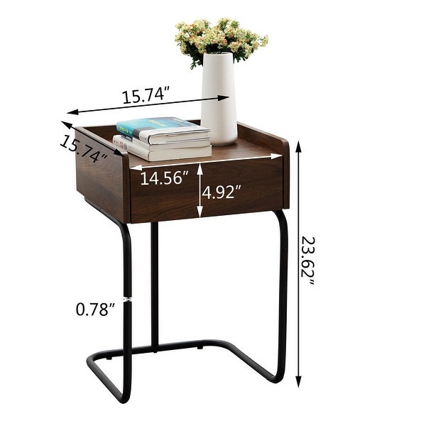 Side Table End Table with Storage Drawer， Nightstand for Living Room