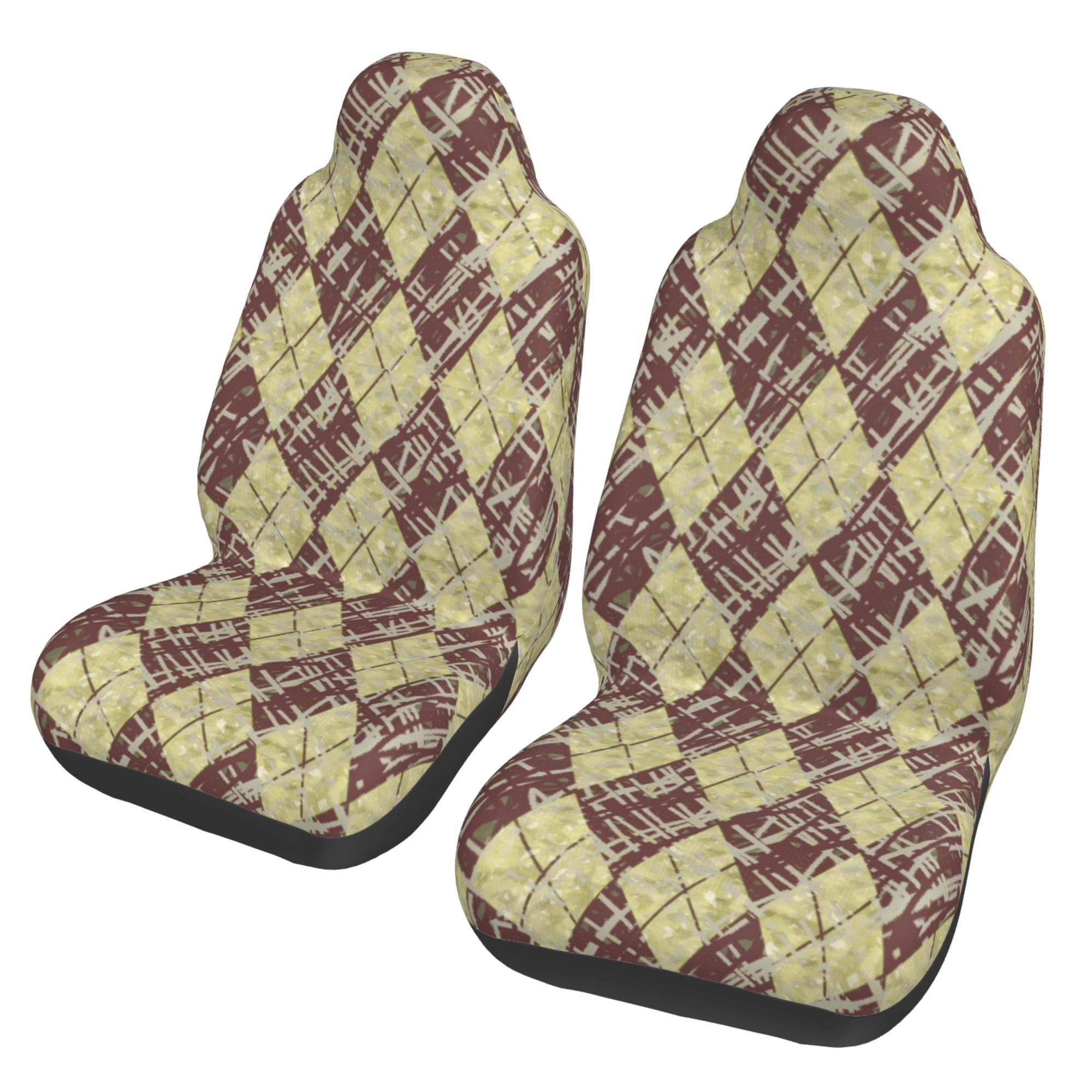 ZICANCN Car Seat Cover Rhombus Camo Mosaic Car Front Seat Covers Protectors ， Automotive Seat Covers for Cars Trucks Suv