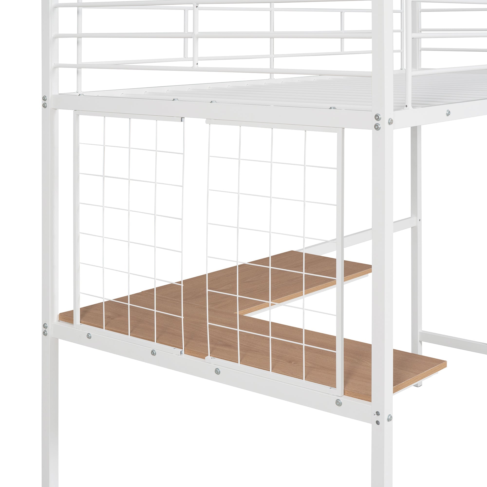 SYNGAR Twin Loft Bed Frame, Twin Loft Bunk Bed Frame with Ladder for Boys Girls Teens Adults, No Box Spring Needed, White