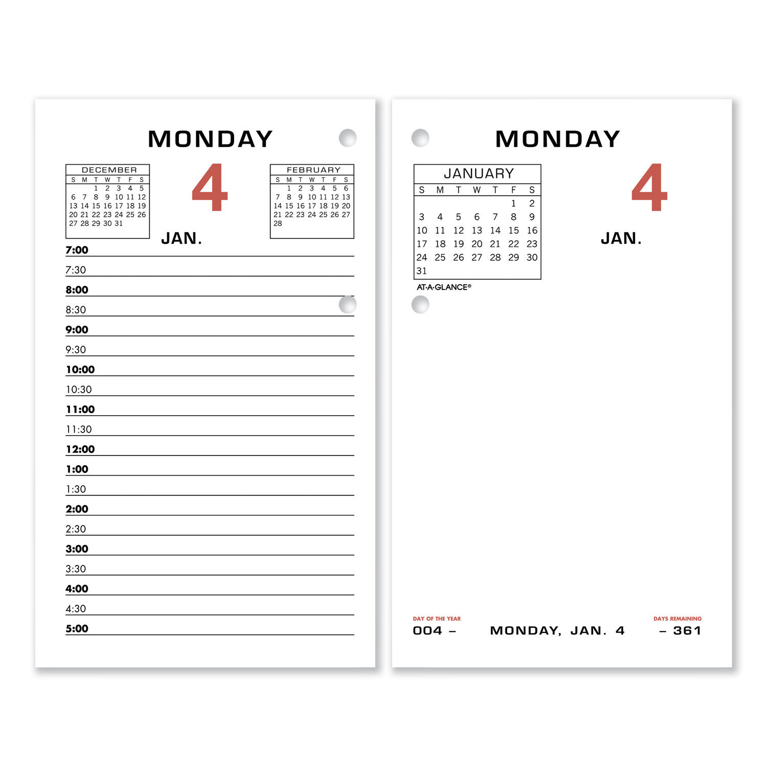 Two-Color Desk Calendar Refill by AT-A-GLANCEandreg; AAGE01750