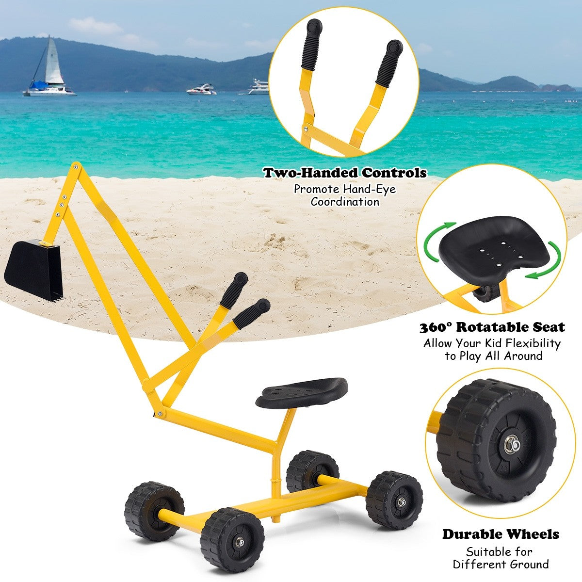 Kids Ride on Sand Digger with Wheels