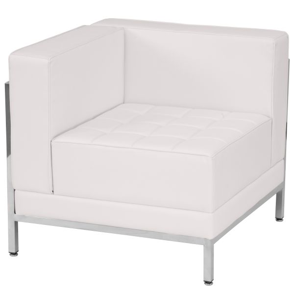 Flash Furniture Contemporary White Leather Left Corner Chair [ZB-IMAG-LEFT-CORNER-WH-GG]