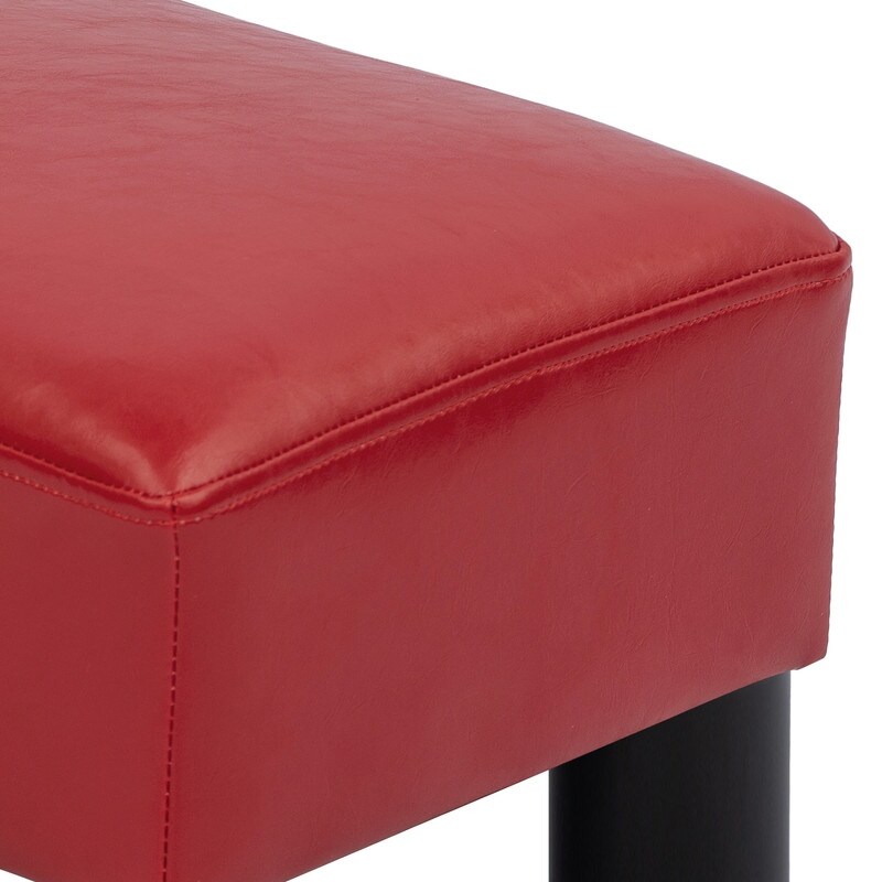 Adeco Small Rectangular Ottoman Modern PU Leather Footrest Stool Chair