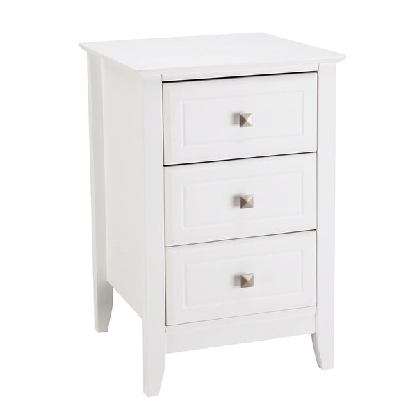 Upgraded White Night Stands for Bedrooms Set of 2， Modern Nightstand with 3 Drawers， Wooden Bed Side Table/Night Stand - - 37628318