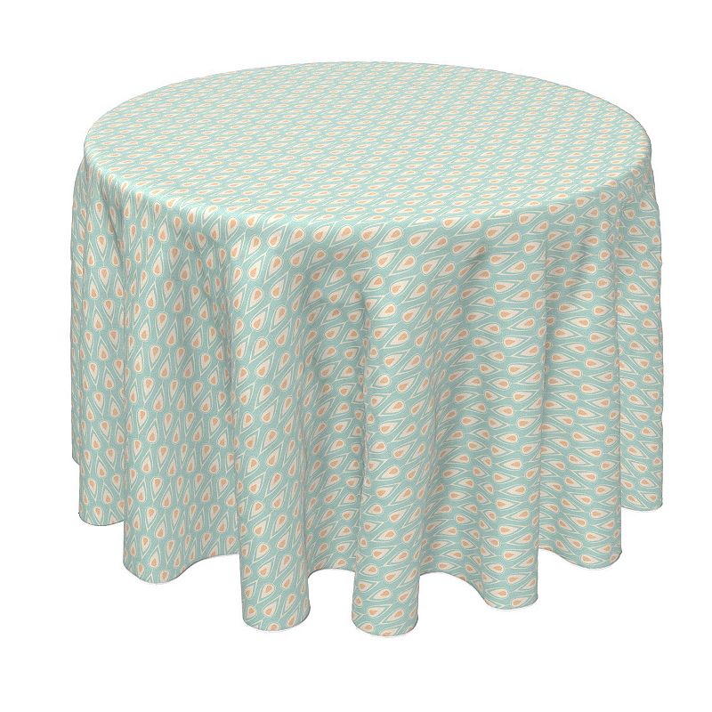 Round Tablecloth， 100% Polyester， 90 Round， Retro Geometric