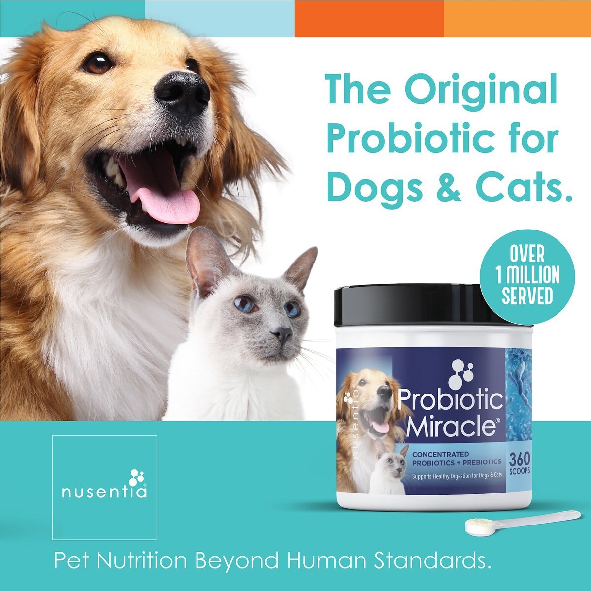 Nusentia Probiotic Miracle Premium Blend Dog and Cat Supplement