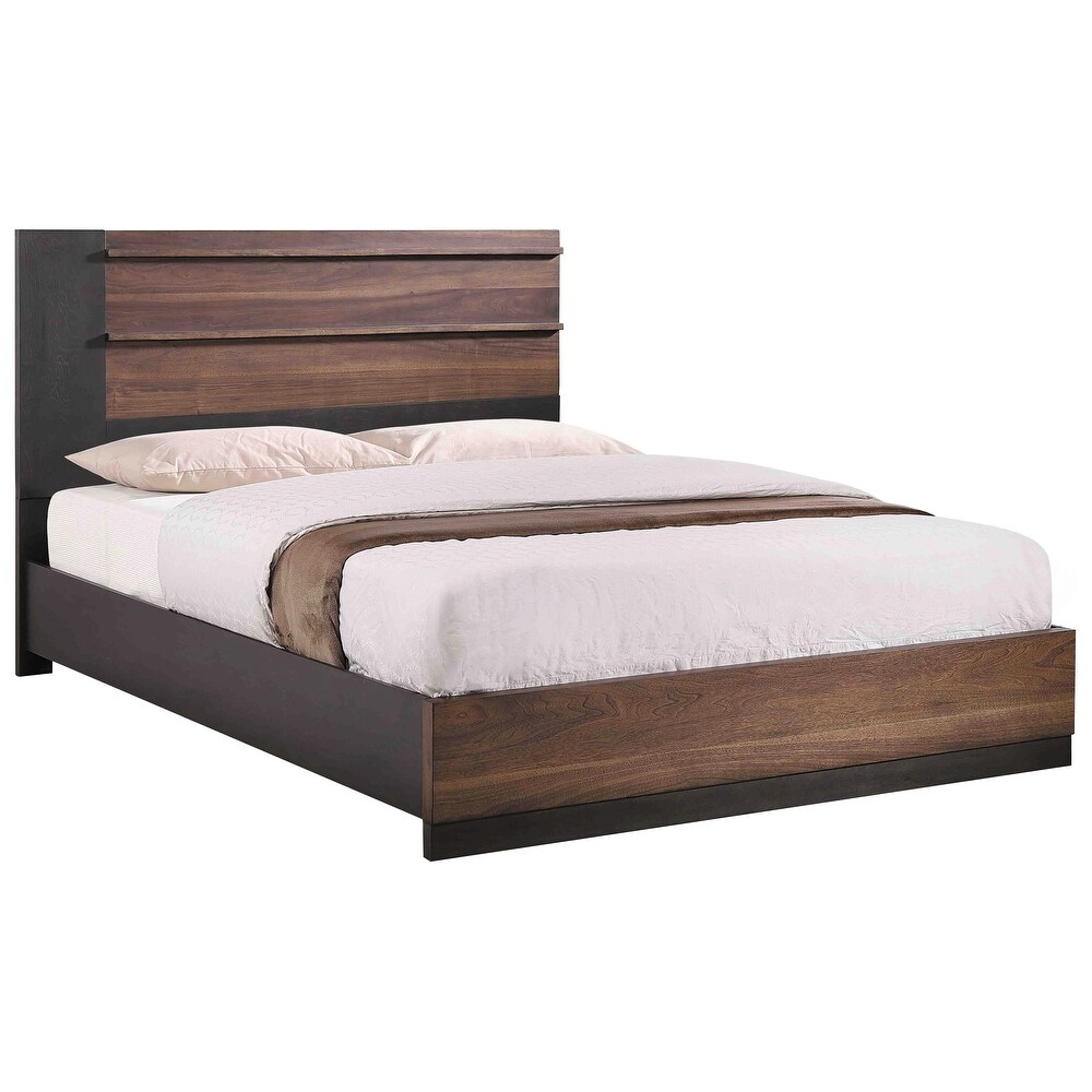 Gracia Walnut 4 piece Bedroom Set with 2 Nightstands and Dresser