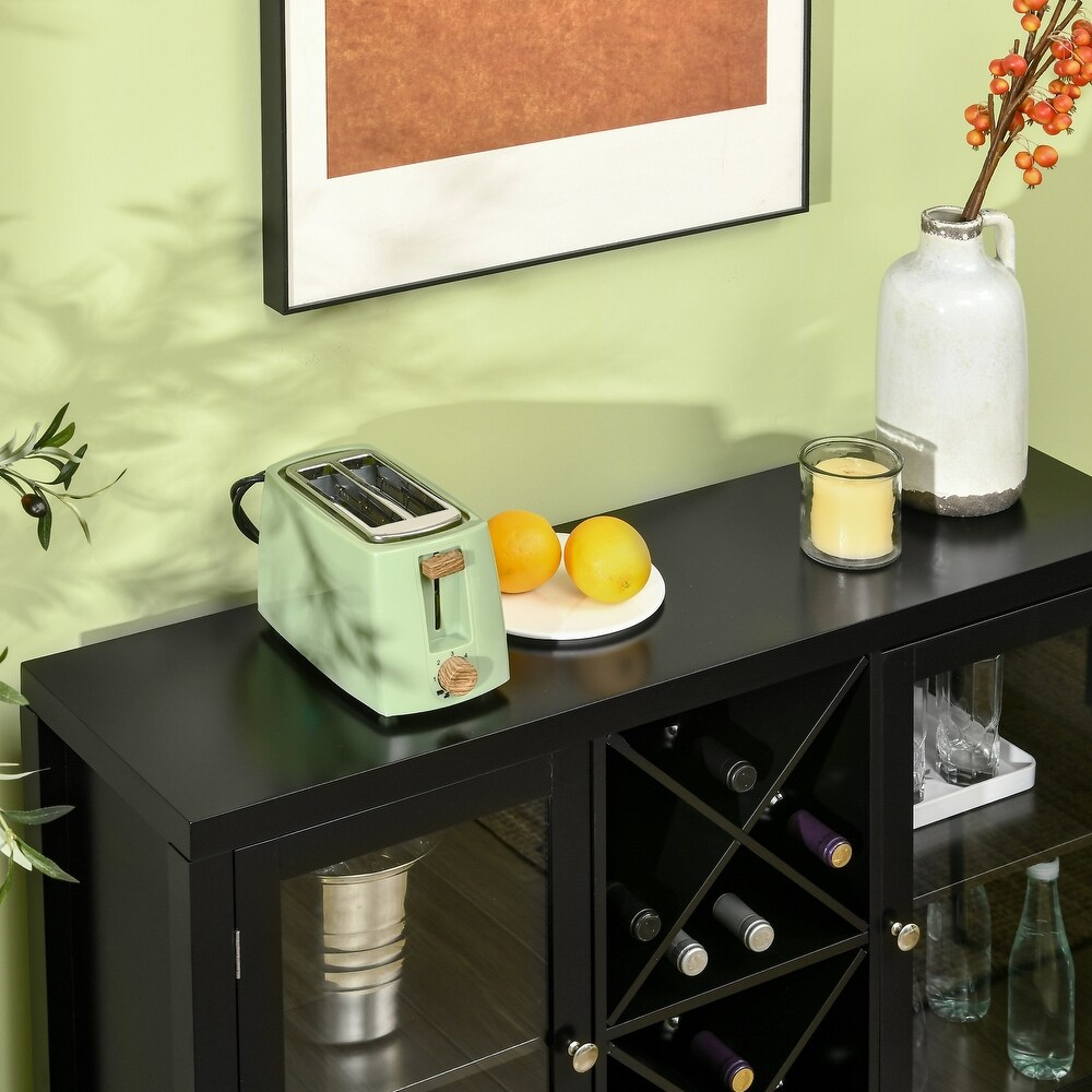 HOMCOM Modern Kitchen Sideboard  Buffet Table with Removable Wine Rack