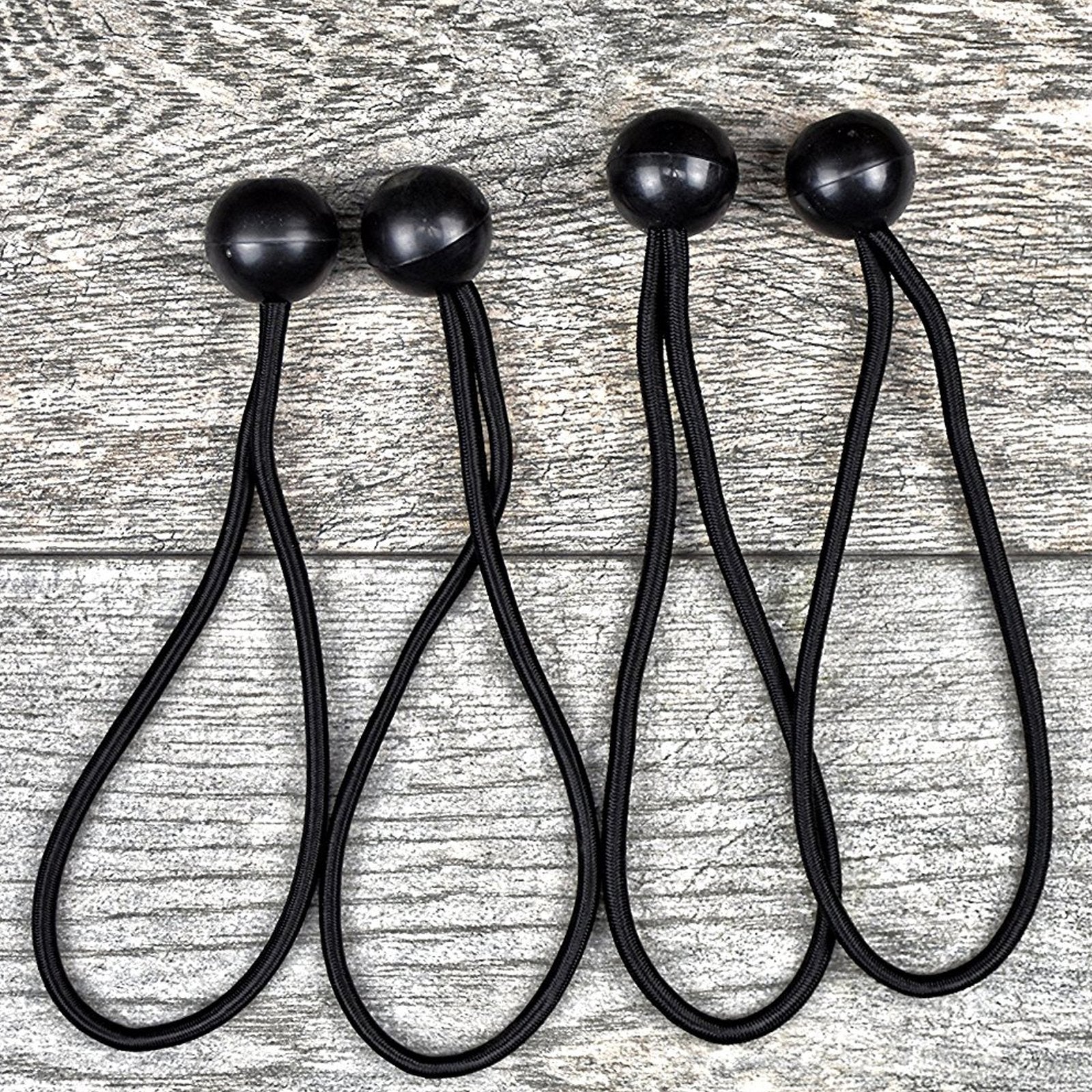 ASR Outdoor 100 Pack Black Stretch Cord with Black Ball 6 Inch Length