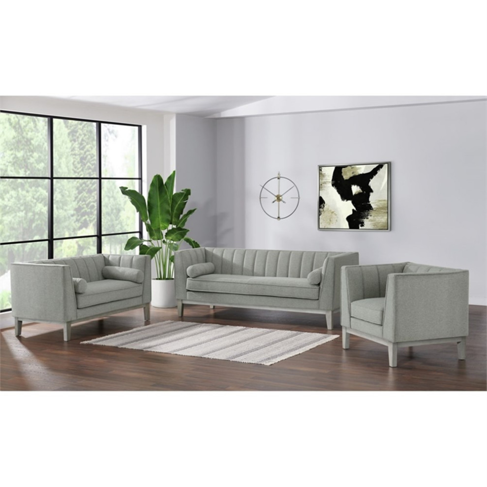 Picket House Furnishings Hayworth Loveseat in Charcoal   Farmhouse   Loveseats   by Homesquare  Houzz