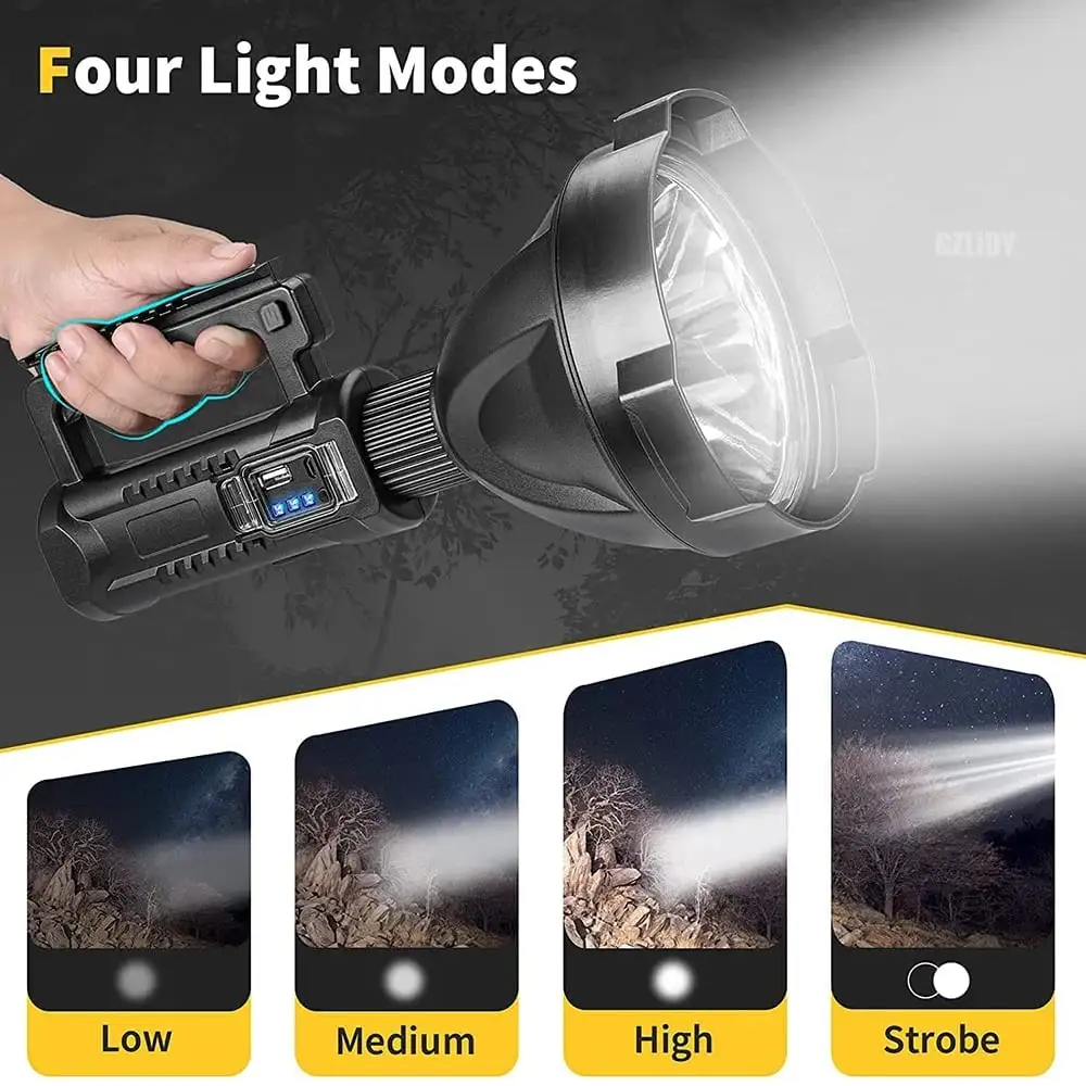 ⏰  Promotion 49% OFF - Rechargeable Handheld Spotlight Flashlight 90000 High Lumens