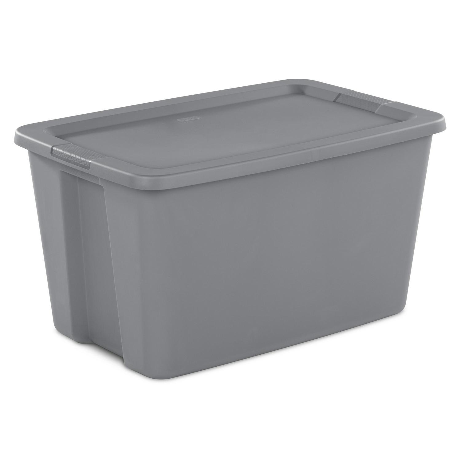 Sterilite 30 Gallon Tote Box Plastic Titanium Set of 6  Crowdfused