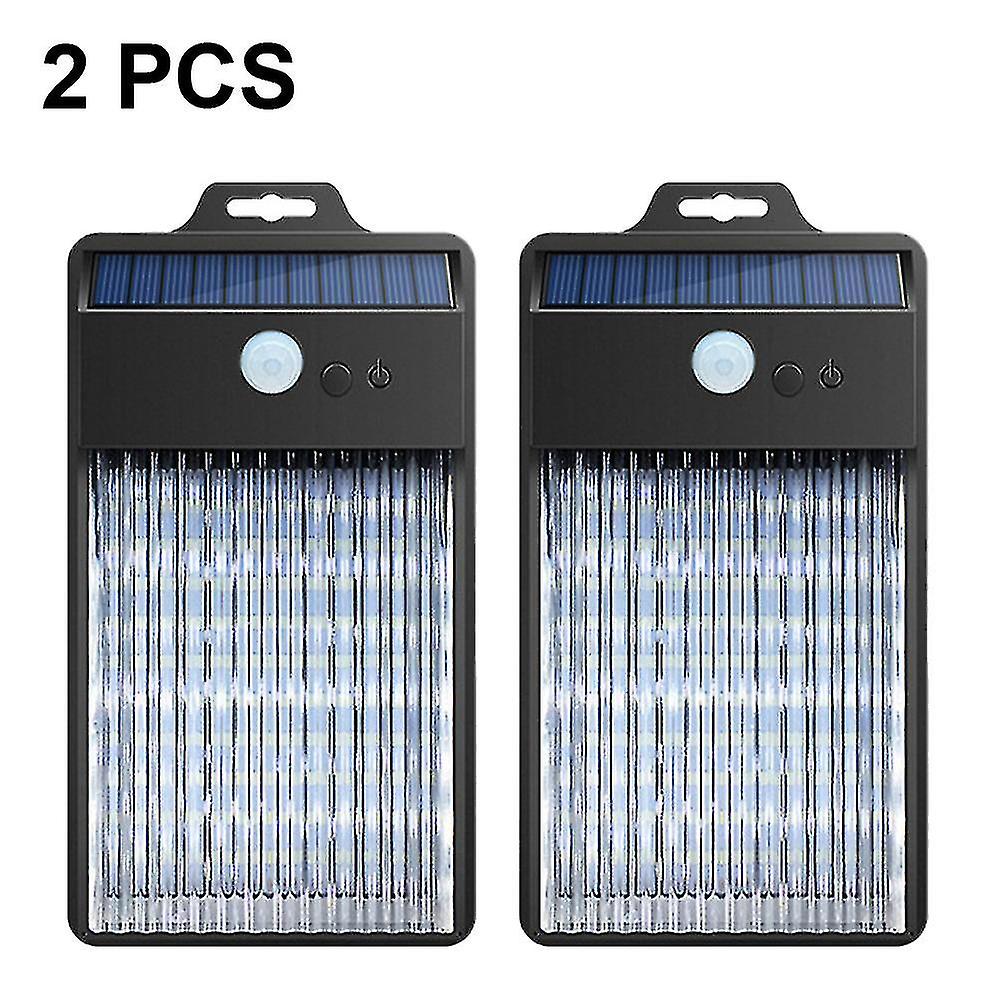 2 Pcs Led Solar Lights Outdoor， Exterior Solar Powered Lights Security Motion Sensor Lights With 3 Lighting Modes， Ip65 Waterproof Wireless For Outsid