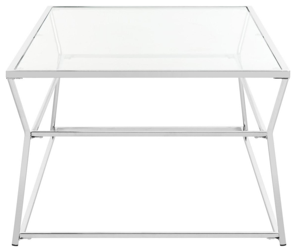 May Glass Coffee Table Chrome   Modern   Coffee Tables   by Virgil Stanis Design  Houzz