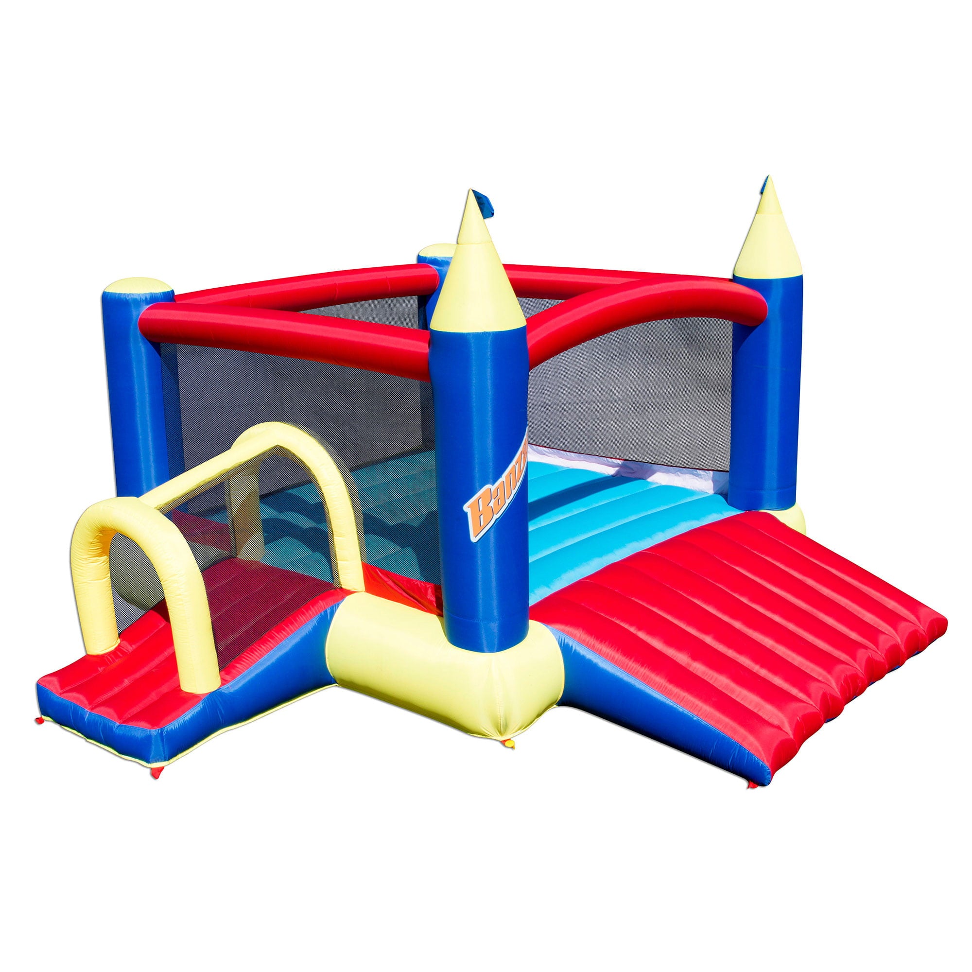 Banzai Toss Like A Boss Giant Pong Lawn Game and Slide N Fun Bounce House