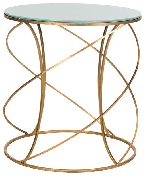 Cagney Glass Top Round Accent Table  Fox2535A   Contemporary   Side Tables And End Tables   by BisonOffice  Houzz