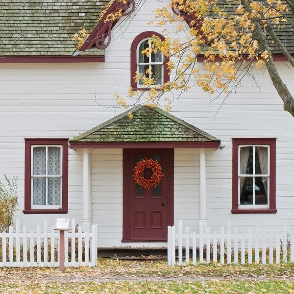 Berry Wreath Orange Decorative Fall Wreath for Front Door