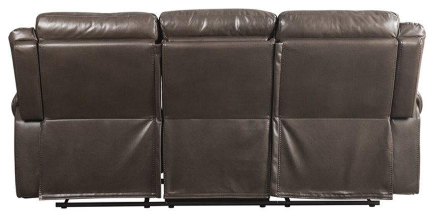 ACME Lydia Motion Sofa with USB Port in Brown Leather Aire   Contemporary   Sofas   by Homesquare  Houzz