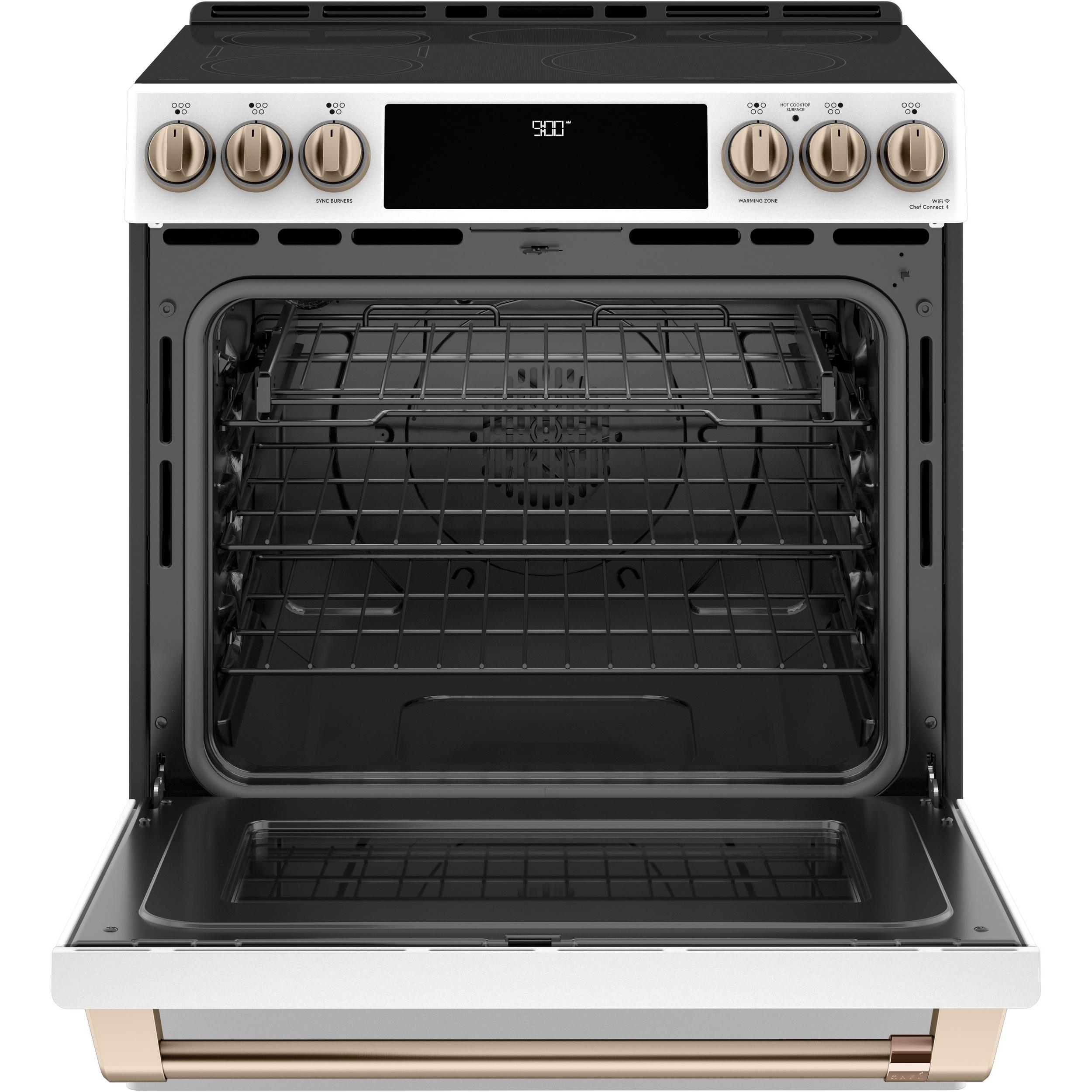 Caf¨¦ 30-inch Slide-in Induction Range with Warming Drawer CCHS900P4MW2