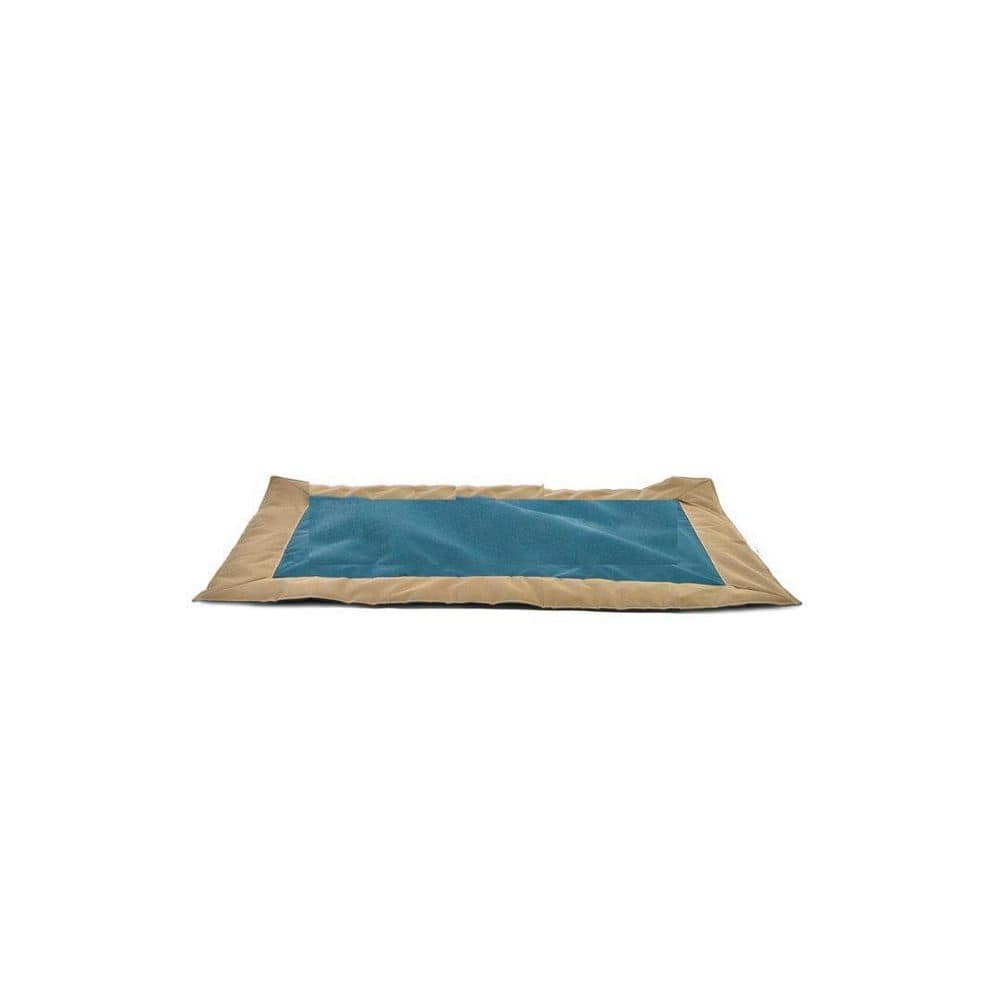 MAX & MARLOW Portable, Water-Resistant Roll-Up Dog Bed Mat, Extra-Large, Tan/Teal 00344