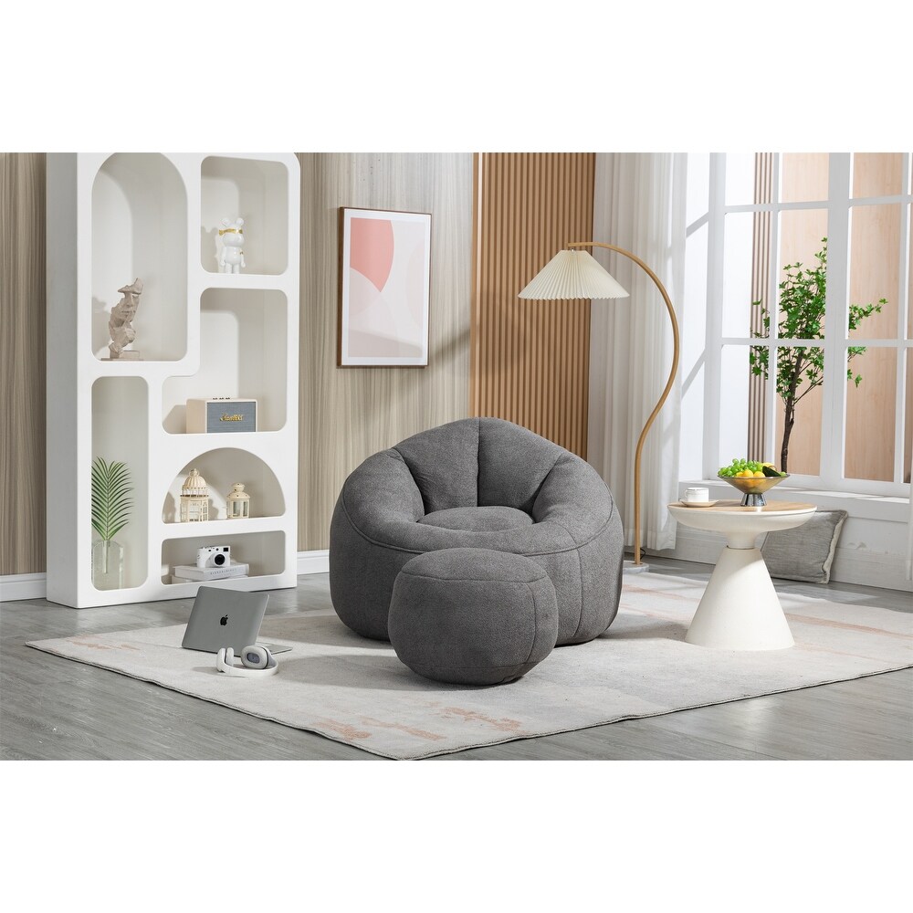 Bean Bag Sofa Chair With Footrest