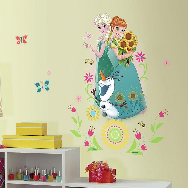 Disney's Frozen Anna， Elsa and Olaf Peel and Stick Giant Wall Decal