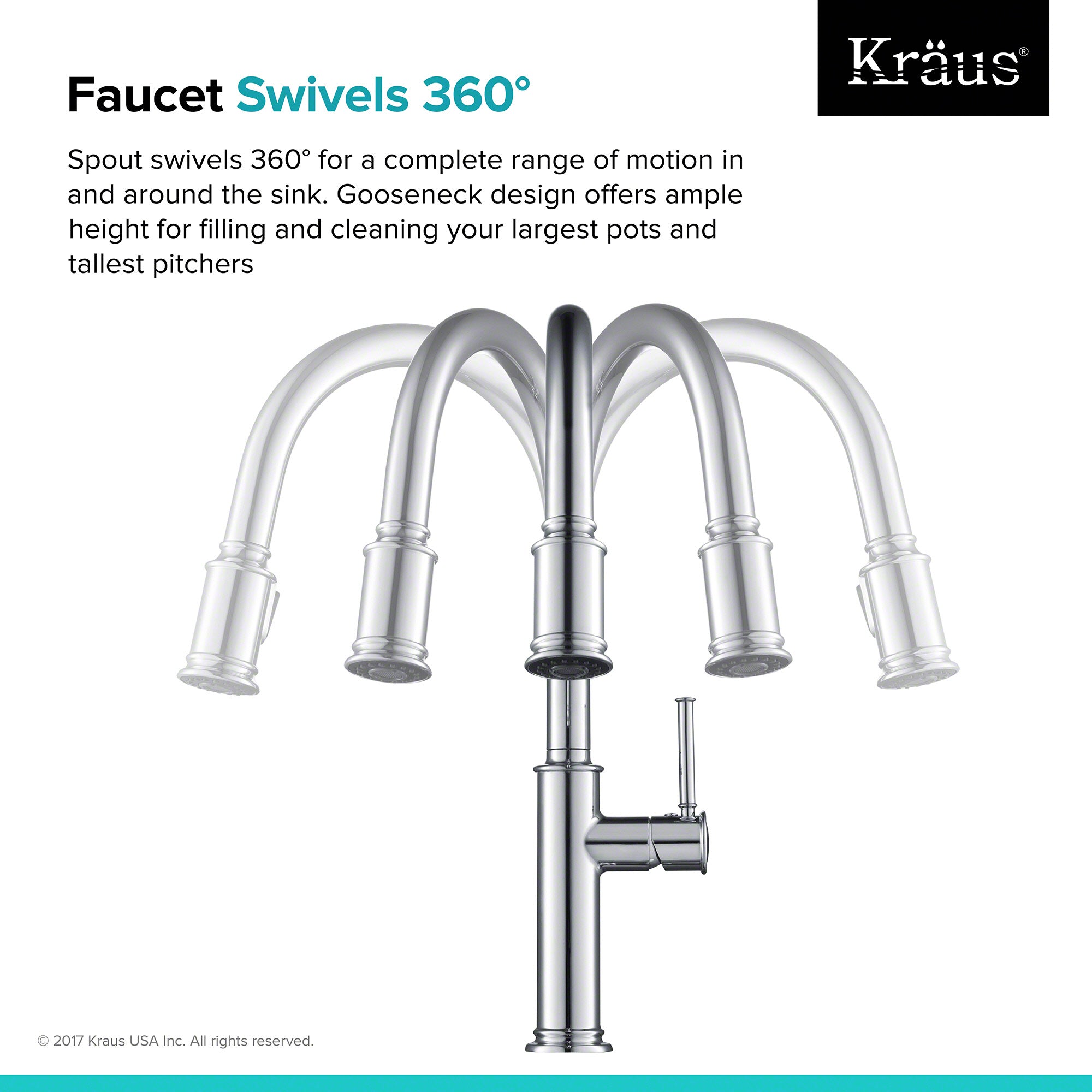 KRAUS Sellette™ Single Handle Pull Down Kitchen Faucet with Dual Function Sprayhead in Chrome Finish