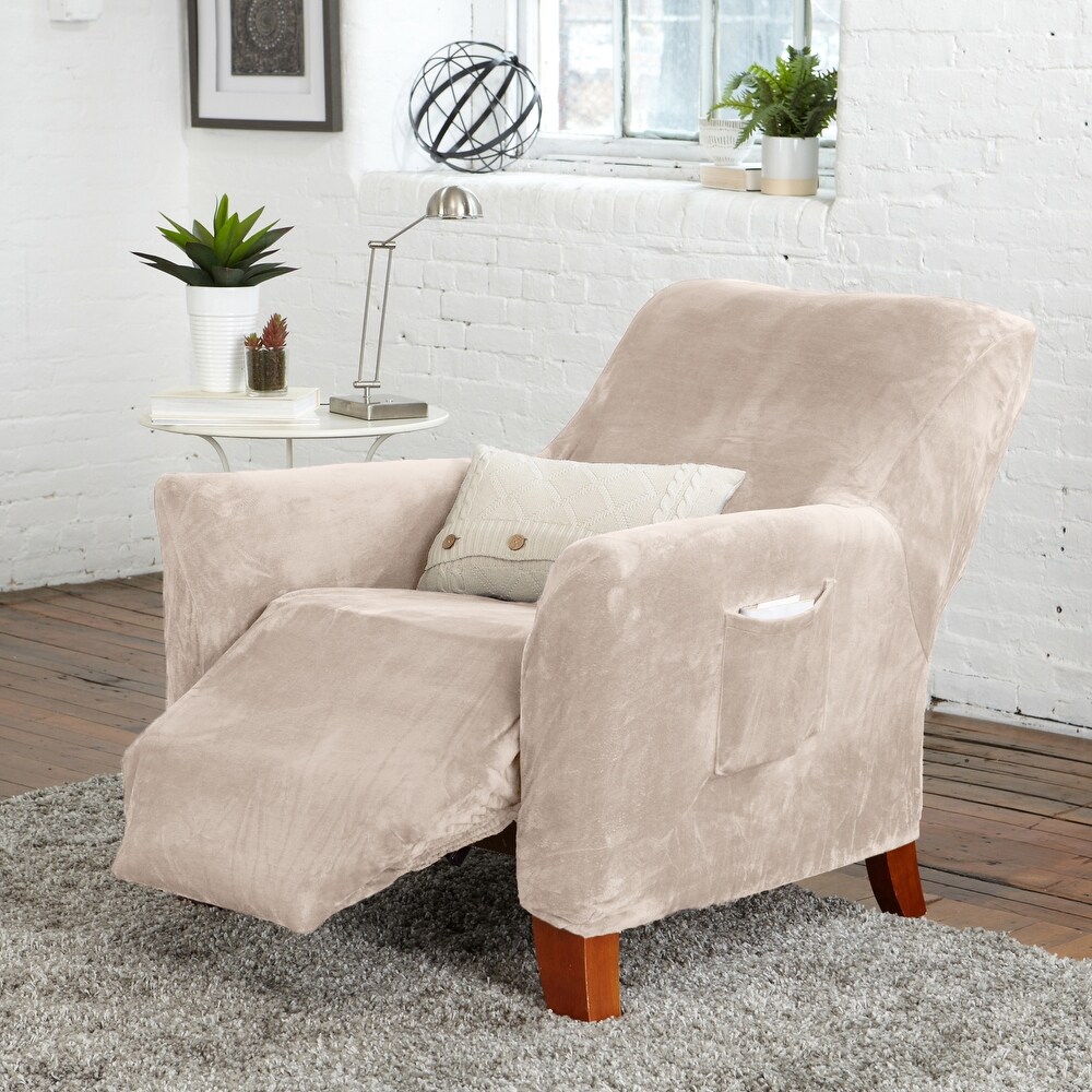 Premium Stretch Velvet Plush Recliner Slipcover.