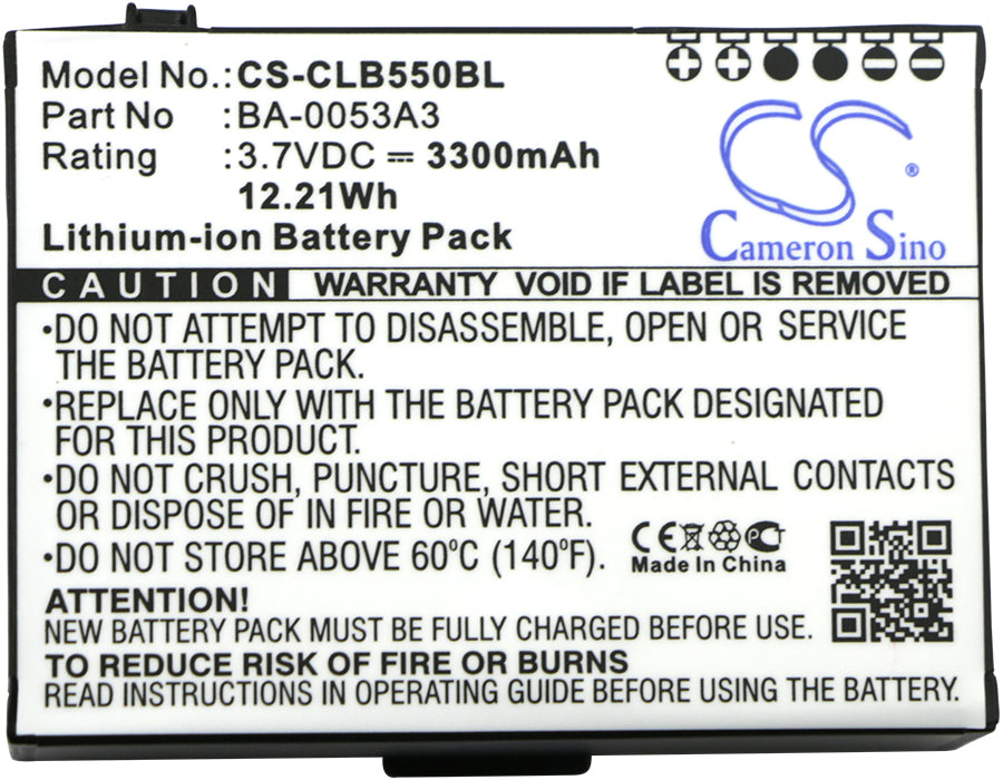 Cipherlab CP50 CP55 3300mAh Replacement Battery BatteryClerkcom Barcode